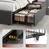 image:imageWLIVE King Size Upholstered Bed Frame with 4 Storage Drawers and Headboard Velvet Platform Bedframe Sturdy Metal amp Wooden Slats Support No Box Spring Needed Easy Assembly BlackDark Grey