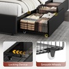 image:imageWLIVE King Size Upholstered Bed Frame with 4 Storage Drawers and Headboard Velvet Platform Bedframe Sturdy Metal amp Wooden Slats Support No Box Spring Needed Easy Assembly BlackBlack