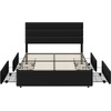 image:imageWLIVE King Size Upholstered Bed Frame with 4 Storage Drawers and Headboard Velvet Platform Bedframe Sturdy Metal amp Wooden Slats Support No Box Spring Needed Easy Assembly BlackBlack