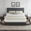 image:imageWLIVE King Size Upholstered Bed Frame with 4 Storage Drawers and Headboard Velvet Platform Bedframe Sturdy Metal amp Wooden Slats Support No Box Spring Needed Easy Assembly BlackDark Grey
