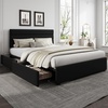 image:imageWLIVE King Size Upholstered Bed Frame with 4 Storage Drawers and Headboard Velvet Platform Bedframe Sturdy Metal amp Wooden Slats Support No Box Spring Needed Easy Assembly BlackBlack