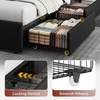 image:imageWLIVE King Size Upholstered Bed Frame with 4 Storage Drawers and Headboard Velvet Platform Bedframe Sturdy Metal amp Wooden Slats Support No Box Spring Needed Easy Assembly BlackBlack