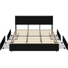 image:imageWLIVE King Size Upholstered Bed Frame with 4 Storage Drawers and Headboard Velvet Platform Bedframe Sturdy Metal amp Wooden Slats Support No Box Spring Needed Easy Assembly BlackBlack