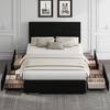 image:imageWLIVE King Size Upholstered Bed Frame with 4 Storage Drawers and Headboard Velvet Platform Bedframe Sturdy Metal amp Wooden Slats Support No Box Spring Needed Easy Assembly BlackBlack