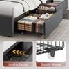 image:imageWLIVE King Size Upholstered Bed Frame with 4 Storage Drawers and Headboard Velvet Platform Bedframe Sturdy Metal amp Wooden Slats Support No Box Spring Needed Easy Assembly BlackDark Grey