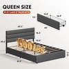 image:imageWLIVE King Size Upholstered Bed Frame with 4 Storage Drawers and Headboard Velvet Platform Bedframe Sturdy Metal amp Wooden Slats Support No Box Spring Needed Easy Assembly BlackDark Grey