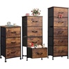 image:imageWLIVE 3 Drawer Dresser 4 Drawer and 5 Drawer Dresser Set Dresser for Bedroom Closet Hallway Storage Dresser Organizer Unit Dressers amp Chests of Drawers Rustic Brown Wood Grain Print