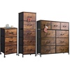 image:imageWLIVE 3 Drawer Dresser 5 Drawer and 9 Drawer Dresser Set Dresser for Bedroom Closet Hallway Storage Dresser Organizer Unit Dressers amp Chests of Drawers Rustic Brown Wood Grain Print