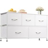 image:imageWLIVE Dresser for Bedroom with 5 Drawers Wide Chest of Drawers Fabric Dresser Storage Organizer Unit with Fabric Bins for Closet Living Room Hallway Tiedye Print Pink Purple BlueWhite