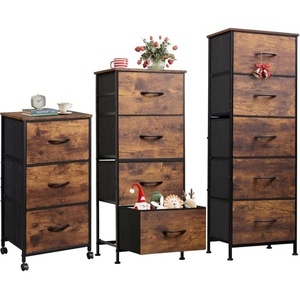 image:imageWLIVE 3 Drawer Dresser 4 Drawer and 5 Drawer Dresser Set Dresser for Bedroom Closet Hallway Storage Dresser Organizer Unit Dressers amp Chests of Drawers Rustic Brown Wood Grain Print