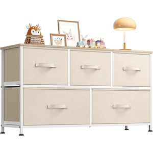image:imageWLIVE Dresser for Bedroom with 5 Drawers Wide Chest of Drawers Fabric Dresser Storage Organizer Unit with Fabric Bins for Closet Living Room Hallway Tiedye Print Pink Purple BlueCream White
