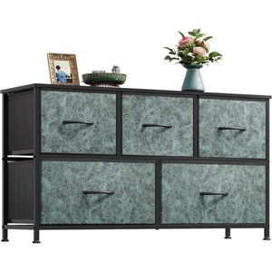 image:imageWLIVE Dresser for Bedroom with 5 Drawers Wide Chest of Drawers Fabric Dresser Storage Organizer Unit with Fabric Bins for Closet Living Room Hallway Tiedye Print Pink Purple BlueTurquoise