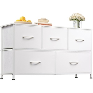 image:imageWLIVE Dresser for Bedroom with 5 Drawers Wide Chest of Drawers Fabric Dresser Storage Organizer Unit with Fabric Bins for Closet Living Room Hallway Tiedye Print Pink Purple BlueWhite