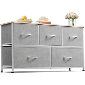 image:imageWLIVE Dresser for Bedroom with 5 Drawers Wide Chest of Drawers Fabric Dresser Storage Organizer Unit with Fabric Bins for Closet Living Room Hallway Tiedye Print Pink Purple BlueLight Gray