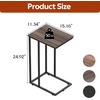 image:imageWLIVE C Shaped End Table Small Side Table for Couch Sofa TV Tray C Table for Living Room Bedroom Home Office Small Spaces Rustic BrownAgrey