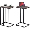 image:imageWLIVE C Shaped End Table Small Side Table for Couch Sofa TV Tray C Table for Living Room Bedroom Home Office Small Spaces Rustic BrownAgrey