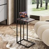 image:imageWLIVE C Shaped End Table Small Side Table for Couch Sofa TV Tray C Table for Living Room Bedroom Home Office Small Spaces Rustic BrownAgrey