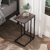 image:imageWLIVE C Shaped End Table Small Side Table for Couch Sofa TV Tray C Table for Living Room Bedroom Home Office Small Spaces Rustic BrownAgrey