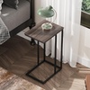 image:imageWLIVE C Shaped End Table Small Side Table for Couch Sofa TV Tray C Table for Living Room Bedroom Home Office Small Spaces Rustic BrownAgrey