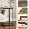 image:imageWLIVE C Shaped End Table Small Side Table for Couch Sofa TV Tray C Table for Living Room Bedroom Home Office Small Spaces Rustic BrownAgrey