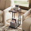 image:imageWLIVE C Shaped End Table Small Side Table for Couch Sofa TV Tray C Table for Living Room Bedroom Home Office Small Spaces Rustic BrownAgrey
