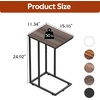 image:imageWLIVE C Shaped End Table Small Side Table for Couch Sofa TV Tray C Table for Living Room Bedroom Home Office Small Spaces Rustic BrownAgrey