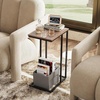 image:imageWLIVE C Shaped End Table Small Side Table for Couch Sofa TV Tray C Table for Living Room Bedroom Home Office Small Spaces Rustic BrownBrown