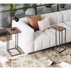 image:imageWLIVE C Shaped End Table Small Side Table for Couch Sofa TV Tray C Table for Living Room Bedroom Home Office Small Spaces Rustic BrownBrown