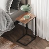 image:imageWLIVE C Shaped End Table Small Side Table for Couch Sofa TV Tray C Table for Living Room Bedroom Home Office Small Spaces Rustic BrownBrown