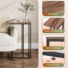 image:imageWLIVE C Shaped End Table Small Side Table for Couch Sofa TV Tray C Table for Living Room Bedroom Home Office Small Spaces Rustic BrownBrown