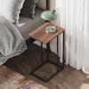 image:imageWLIVE C Shaped End Table Small Side Table for Couch Sofa TV Tray C Table for Living Room Bedroom Home Office Small Spaces Rustic BrownBrown