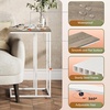 image:imageWLIVE C Shaped End Table Small Side Table for Couch Sofa TV Tray C Table for Living Room Bedroom Home Office Small Spaces Rustic BrownGreige