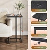 image:imageWLIVE C Shaped End Table Small Side Table for Couch Sofa TV Tray C Table for Living Room Bedroom Home Office Small Spaces Rustic BrownRelief Black