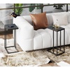 image:imageWLIVE C Shaped End Table Small Side Table for Couch Sofa TV Tray C Table for Living Room Bedroom Home Office Small Spaces Rustic BrownRelief Black
