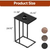 image:imageWLIVE C Shaped End Table Small Side Table for Couch Sofa TV Tray C Table for Living Room Bedroom Home Office Small Spaces Rustic BrownRelief Black