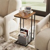 image:imageWLIVE C Shaped End Table Small Side Table for Couch Sofa TV Tray C Table for Living Room Bedroom Home Office Small Spaces Rustic BrownRustic Brown