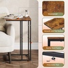 image:imageWLIVE C Shaped End Table Small Side Table for Couch Sofa TV Tray C Table for Living Room Bedroom Home Office Small Spaces Rustic BrownRustic Brown