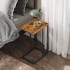 image:imageWLIVE C Shaped End Table Small Side Table for Couch Sofa TV Tray C Table for Living Room Bedroom Home Office Small Spaces Rustic BrownRustic Brown
