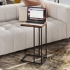 image:imageWLIVE C Shaped End Table Small Side Table for Couch Sofa TV Tray C Table for Living Room Bedroom Home Office Small Spaces Rustic BrownRustic Brown