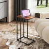 image:imageWLIVE C Shaped End Table Small Side Table for Couch Sofa TV Tray C Table for Living Room Bedroom Home Office Small Spaces Rustic BrownRustic Brown