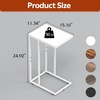 image:imageWLIVE C Shaped End Table Small Side Table for Couch Sofa TV Tray C Table for Living Room Bedroom Home Office Small Spaces Rustic BrownWhite