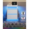 image:imageWLIVE Nightstand Set of 2 with Charging Station amp LED Lights Modern Night Stand with 3 Drawers and Sliding Top Bedside Table End Table with Hidden Space for Bedroom Living Room BlackWhite With 2 Drawers