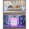 image:imageWLIVE Nightstand Set of 2 with Charging Station amp LED Lights Modern Night Stand with 3 Drawers and Sliding Top Bedside Table End Table with Hidden Space for Bedroom Living Room BlackWhite With 2 Drawers
