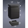 image:imageWLIVE Nightstand Set of 2 with Charging Station amp LED Lights Modern Night Stand with 3 Drawers and Sliding Top Bedside Table End Table with Hidden Space for Bedroom Living Room BlackBlack With 2 Drawers