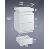 image:imageWLIVE Nightstand Set of 2 with Charging Station amp LED Lights Modern Night Stand with 3 Drawers and Sliding Top Bedside Table End Table with Hidden Space for Bedroom Living Room BlackWhite With 2 Drawers