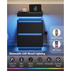 image:imageWLIVE Nightstand Set of 2 with Charging Station amp LED Lights Modern Night Stand with 3 Drawers and Sliding Top Bedside Table End Table with Hidden Space for Bedroom Living Room BlackBlack With 2 Drawers