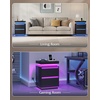 image:imageWLIVE Nightstand Set of 2 with Charging Station amp LED Lights Modern Night Stand with 3 Drawers and Sliding Top Bedside Table End Table with Hidden Space for Bedroom Living Room BlackBlack With 2 Drawers