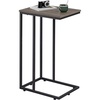 image:imageWLIVE C Shaped End Table Small Side Table for Couch Sofa TV Tray C Table for Living Room Bedroom Home Office Small Spaces Rustic BrownAgrey