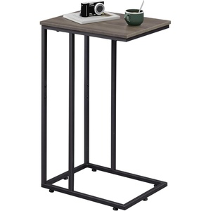 image:imageWLIVE C Shaped End Table Small Side Table for Couch Sofa TV Tray C Table for Living Room Bedroom Home Office Small Spaces Rustic BrownAgrey
