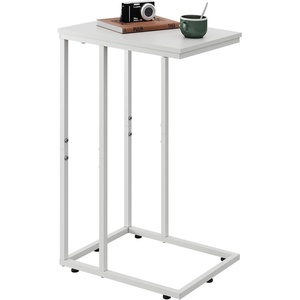 image:imageWLIVE C Shaped End Table Small Side Table for Couch Sofa TV Tray C Table for Living Room Bedroom Home Office Small Spaces Rustic BrownWhite